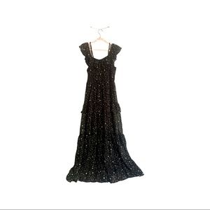 Black Scattered Stars Maxi Dress